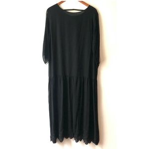 Vintage Beth Schaeffer Black Chiffon Dress Size S
